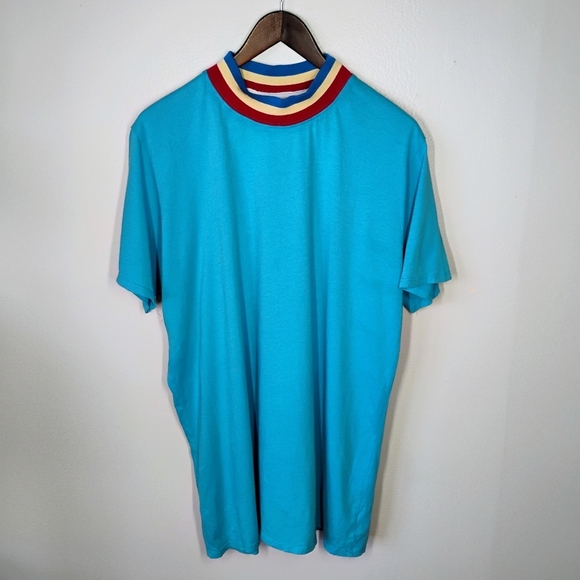 Big Bud Press Blue Ringer Tee Shirt Mens Size XL Retro Binding Neck Made In LA - Picture 1 of 9